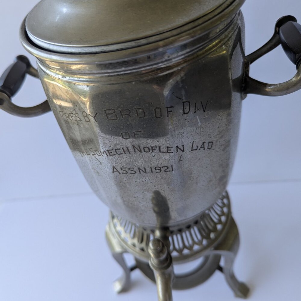 Antique Coffee Percolator Somech Noflen Ladies Association Hebrew 1921 - Picture 4 of 16